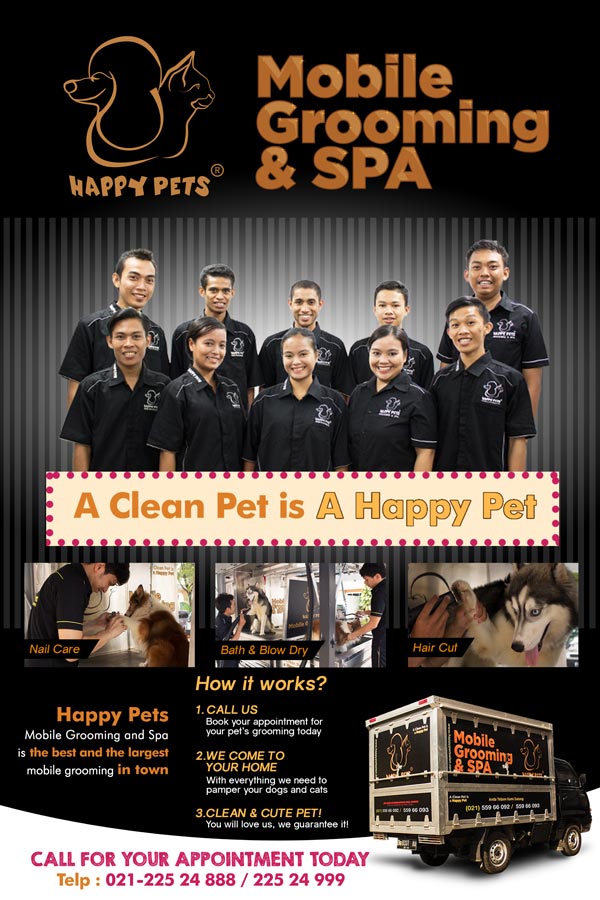 Salon Hewan : Happy Pets Mobile Grooming & Spa