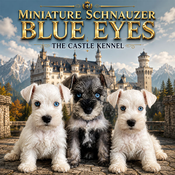The Castle Present Miniature Schnauzer Blue Eyes