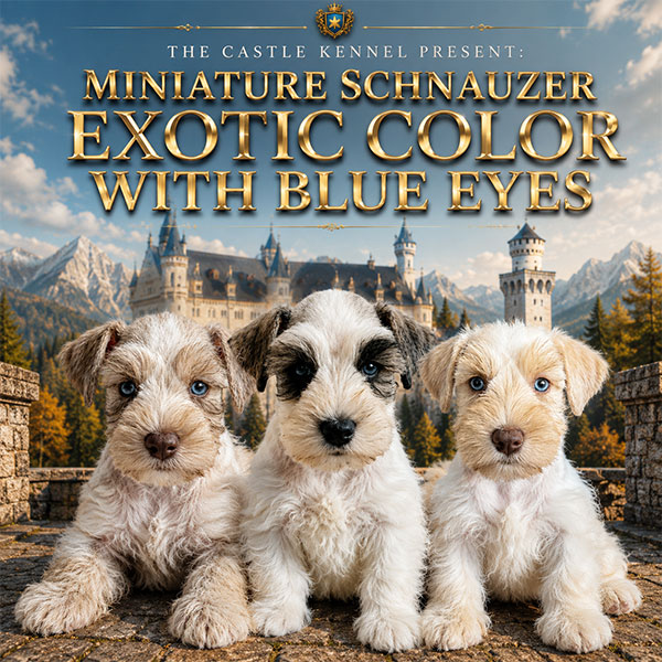 Miniature Schnauzer Exotic Color Blue Eyes