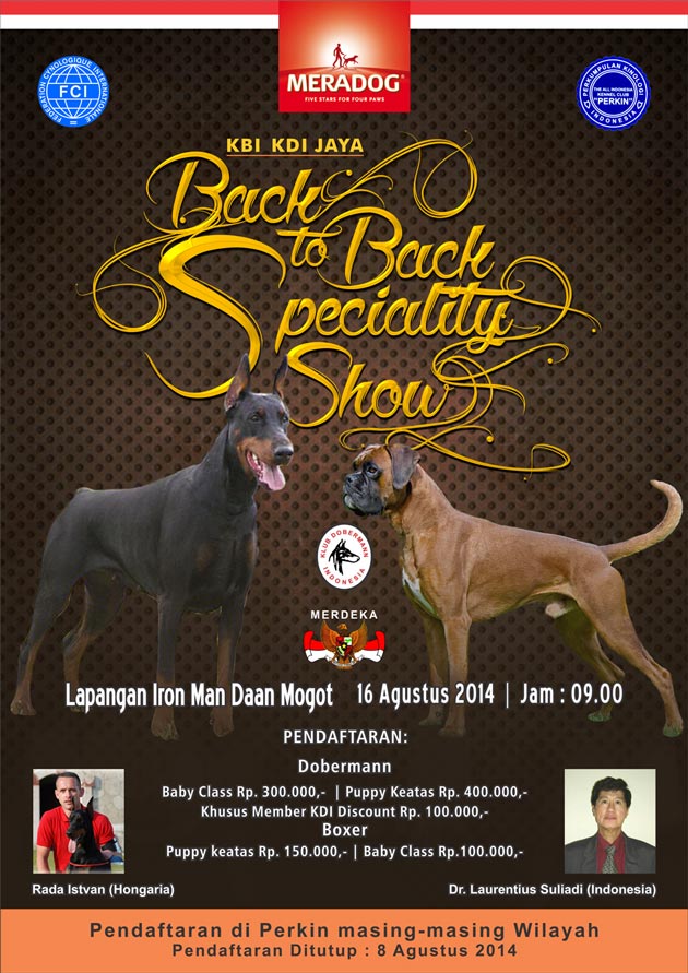 Pameran Anjing Boxer & Dobermann Back To Back