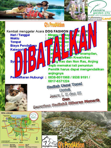 Dog Fashion Show @ Jakarta Garden City (BATAL)